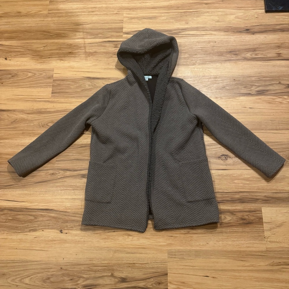 She + Sky Gray Hooded Cardigan